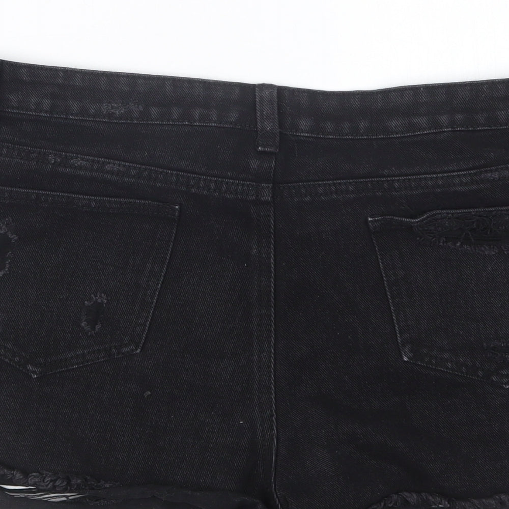 Denim Co. Womens Black  Denim Hot Pants Shorts Size 14