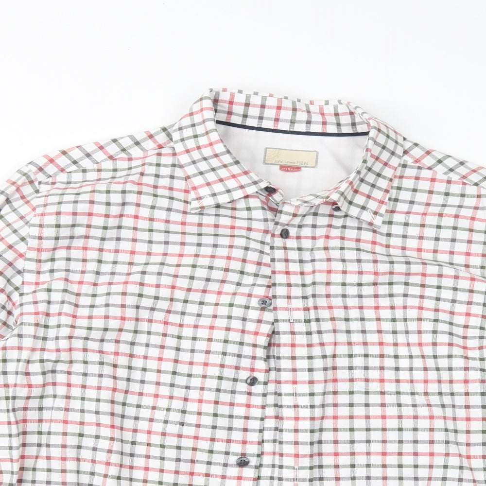 John Lewis Mens Red Check   Button-Up Size M