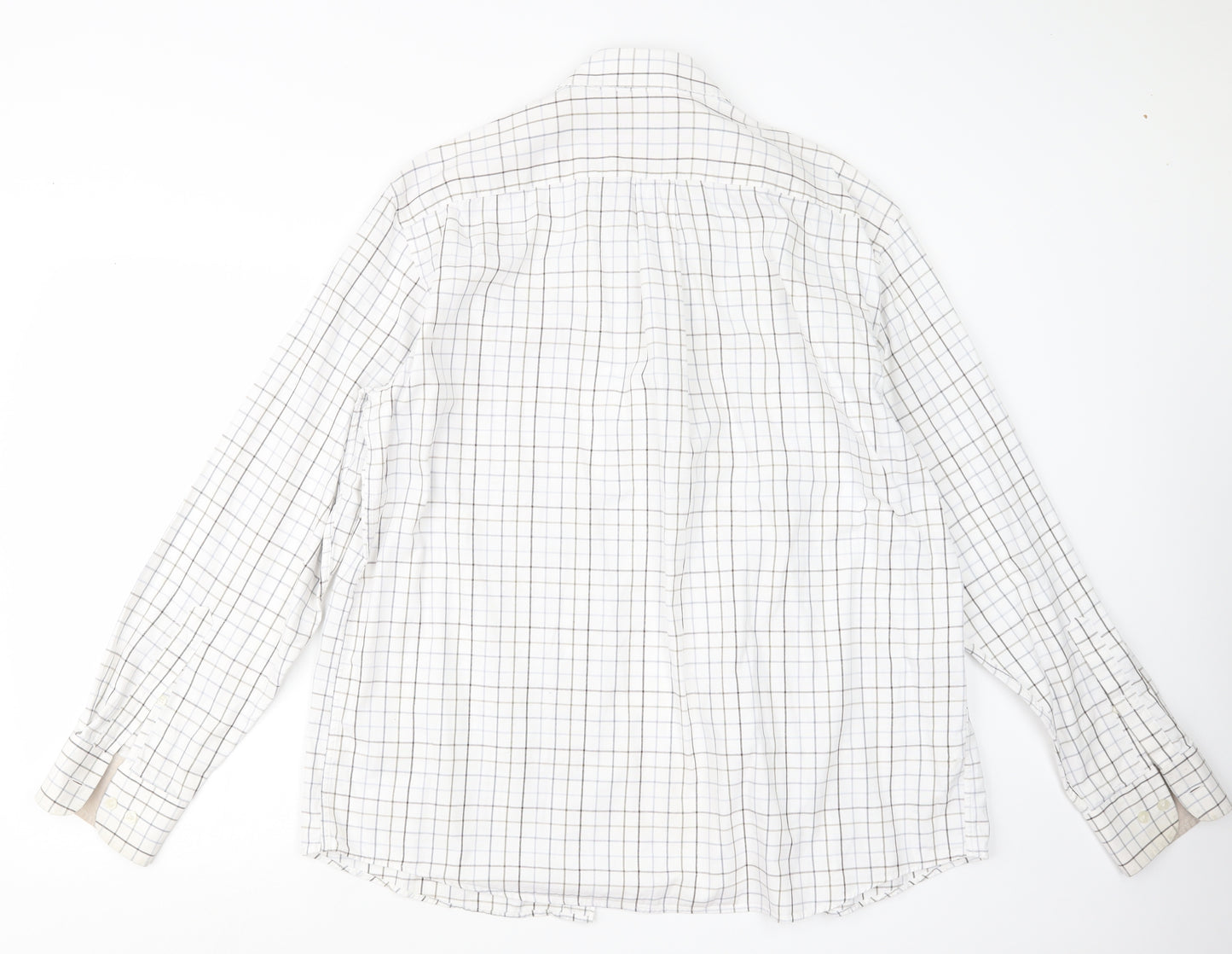 Blue Harbour Mens White Check   Button-Up Size L