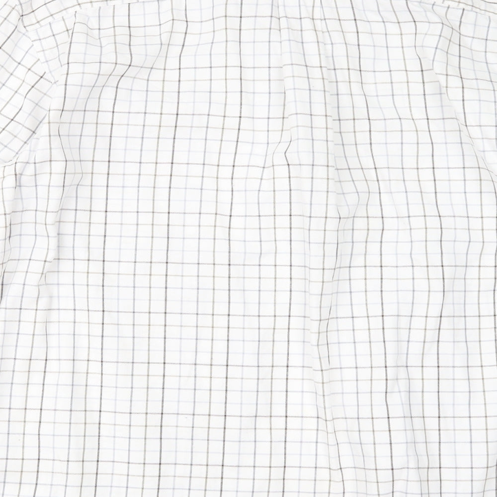 Blue Harbour Mens White Check   Button-Up Size L