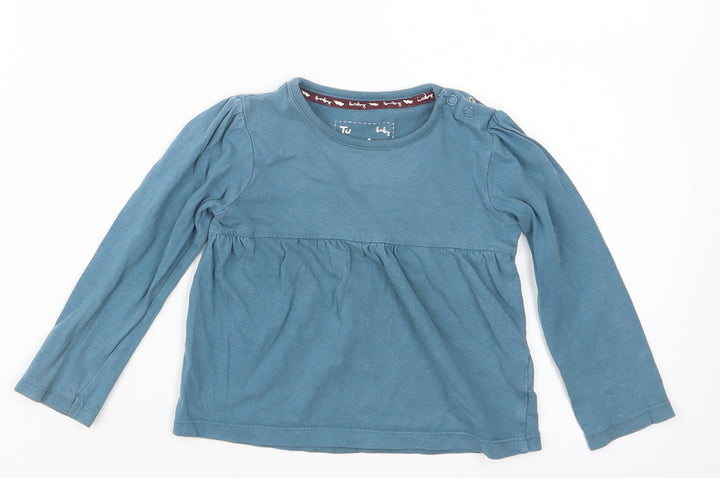 TU Girls Blue Basic T-Shirt Size 9-12 Months