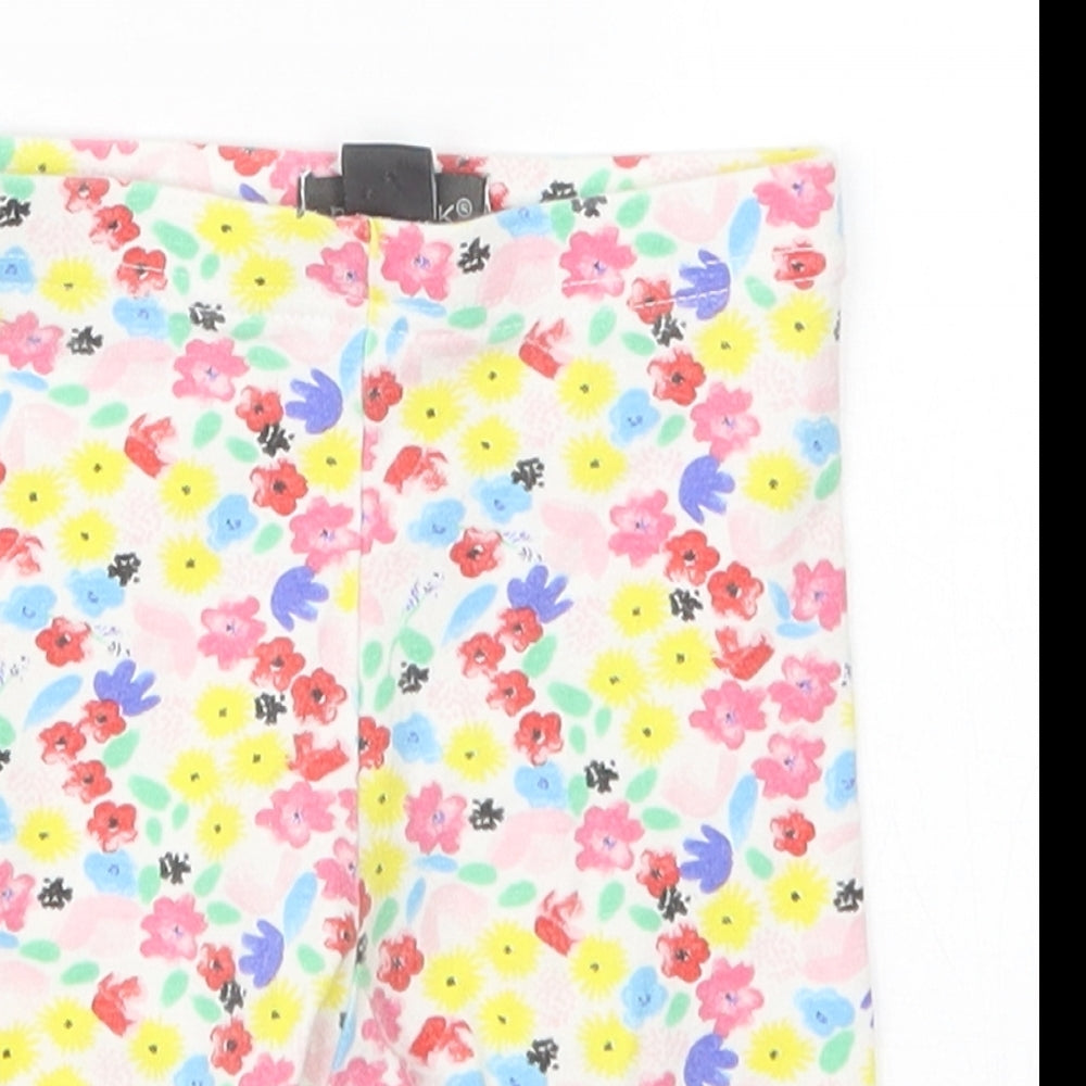 Primark Girls Pink Floral  Capri Trousers Size 9-12 Months