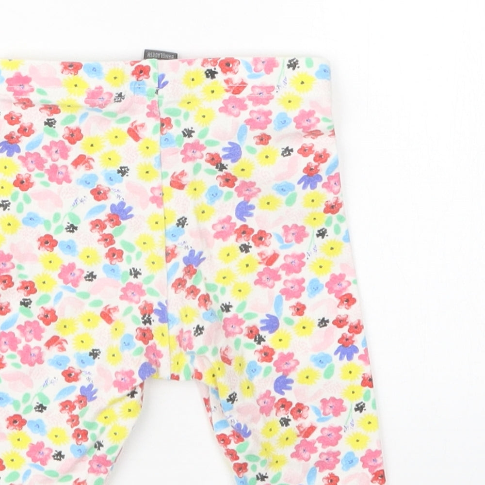 Primark Girls Pink Floral  Capri Trousers Size 9-12 Months