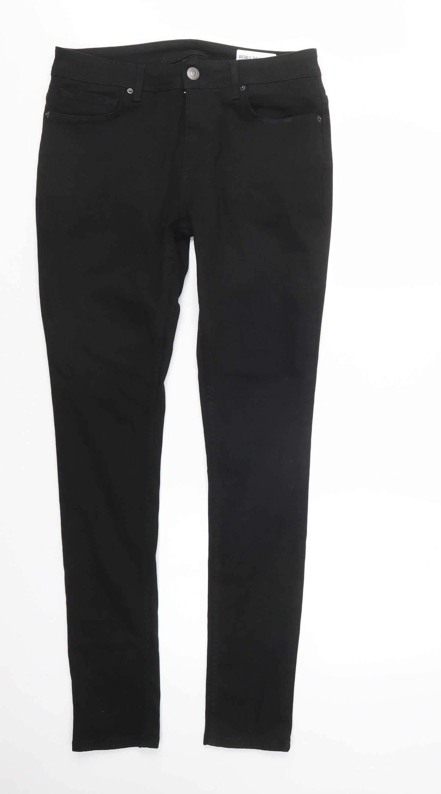 Denim Co. Mens Black  Denim Skinny Jeans Size 32 in L32 in