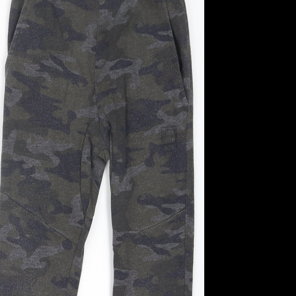 George Boys Green Camouflage  Jogger Trousers Size 7-8 Years