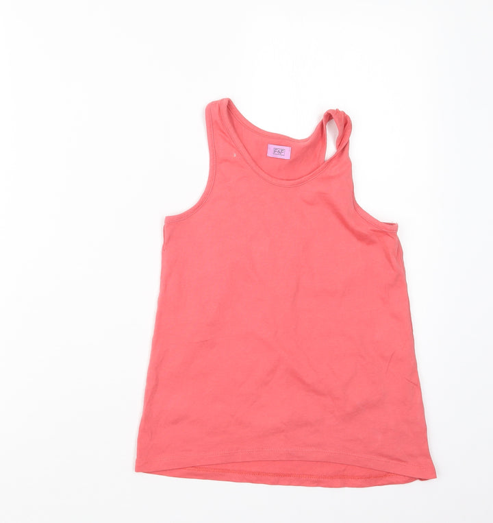 F&F Girls Pink   Basic Tank Size 8-9 Years