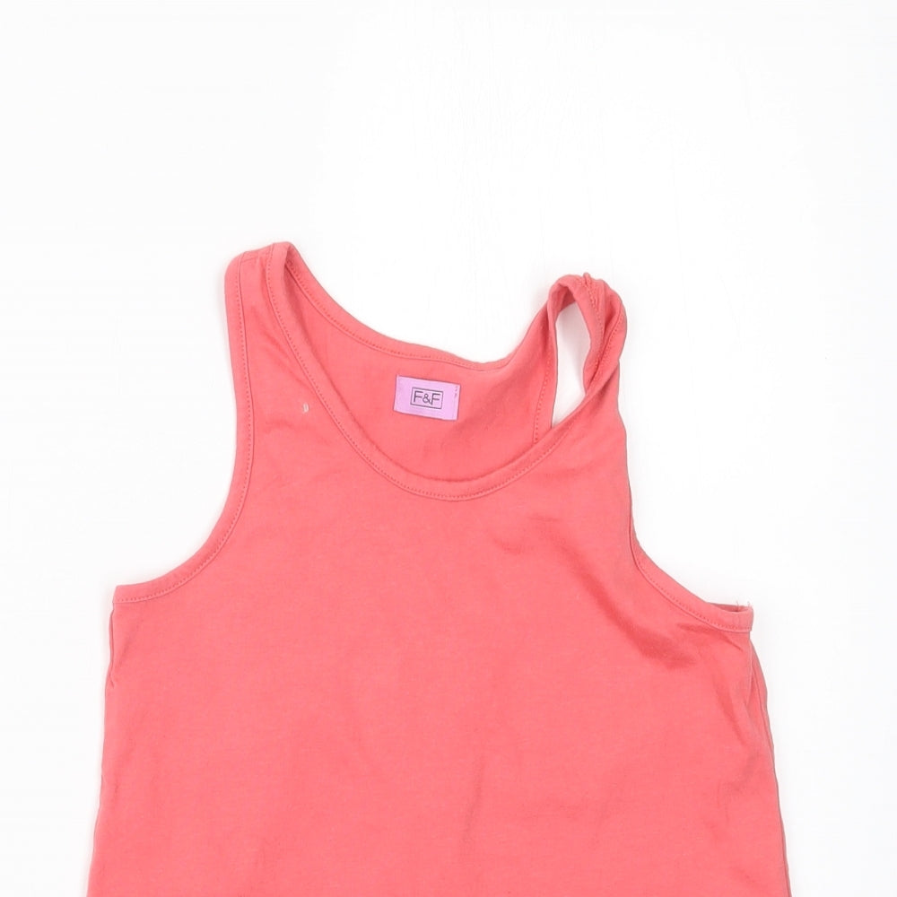 F&F Girls Pink   Basic Tank Size 8-9 Years