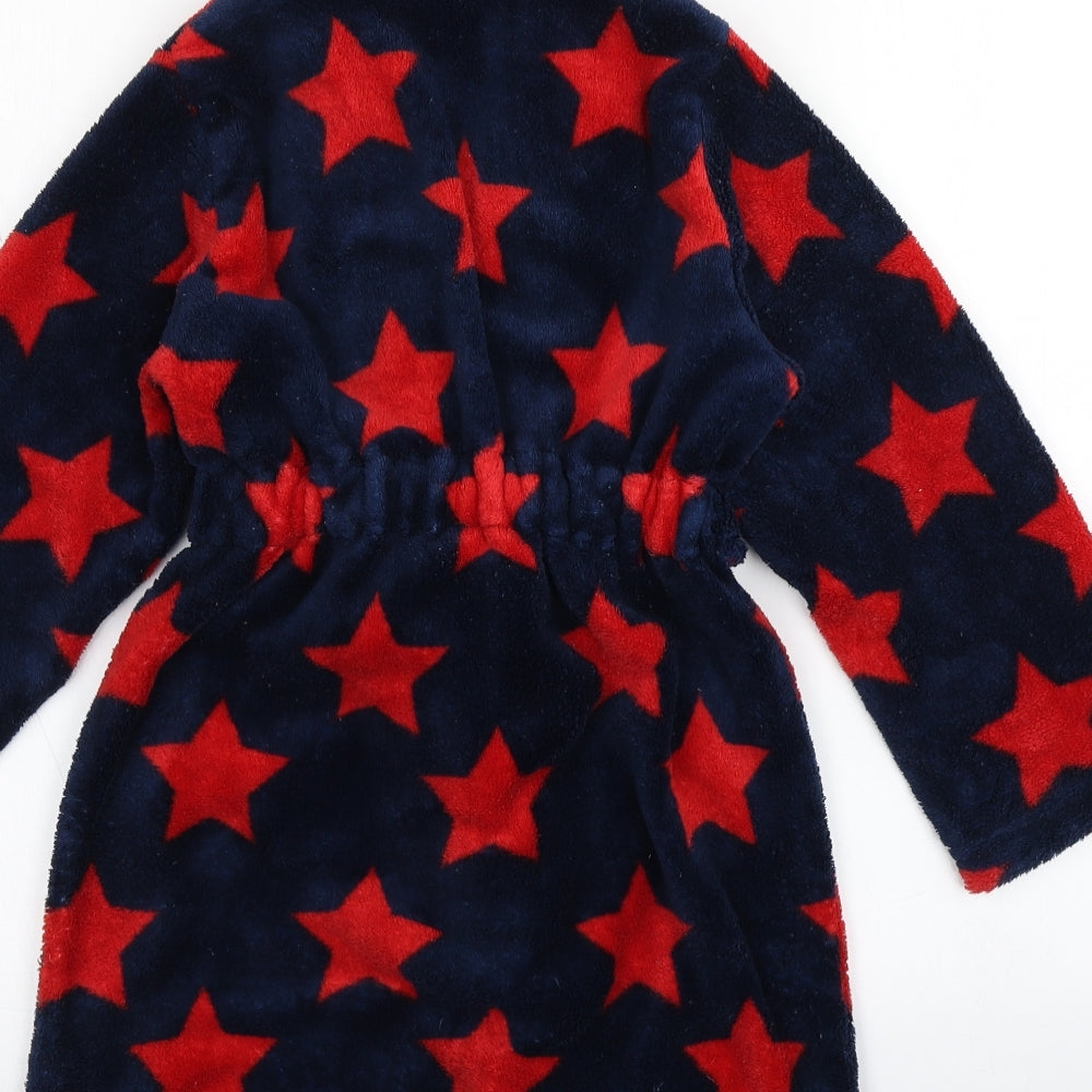 Peacocks Boys Blue Spotted Fleece  Robe Size 6-7 Years