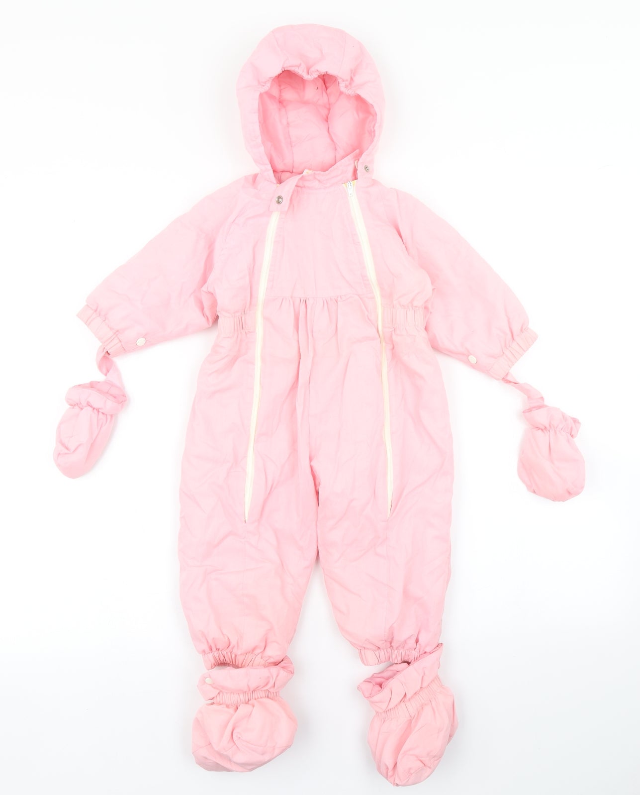 Boots Girls Pink   Rain Coat Snowsuit Size 6-9 Months  - With Mitten and Booties