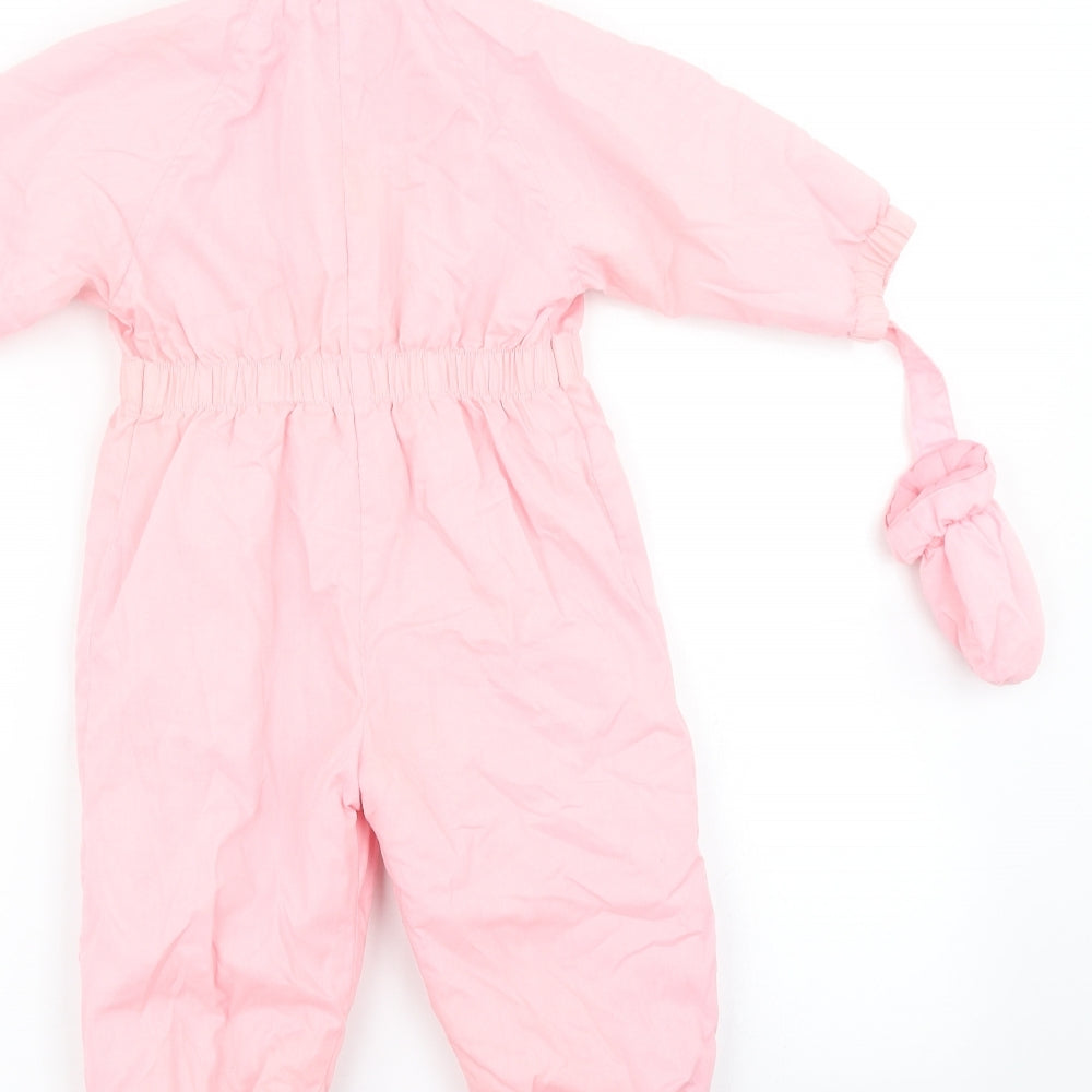 Boots Girls Pink   Rain Coat Snowsuit Size 6-9 Months  - With Mitten and Booties