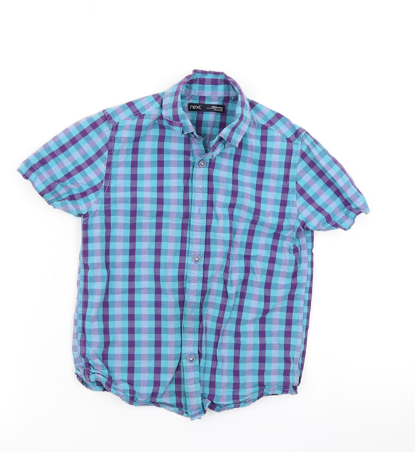 NEXT Boys Blue Check  Basic Button-Up Size 6 Years