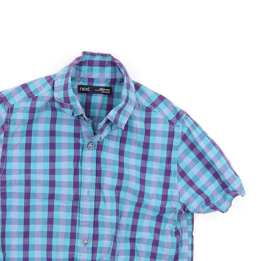 NEXT Boys Blue Check  Basic Button-Up Size 6 Years