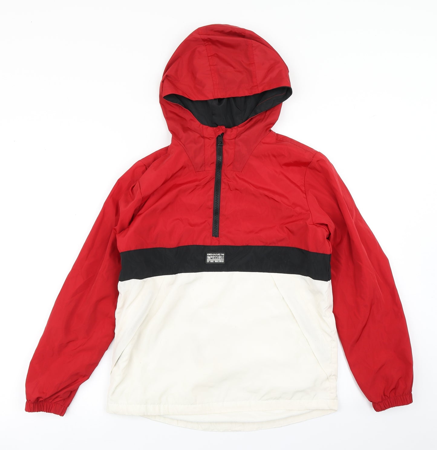 George Boys Red Colourblock  Rain Coat Poncho Size 11-12 Years
