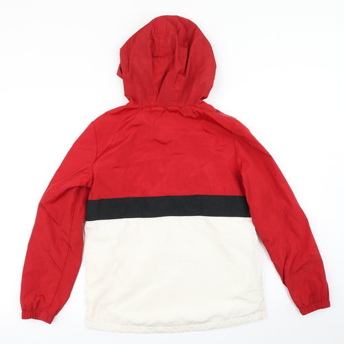 George Boys Red Colourblock  Rain Coat Poncho Size 11-12 Years