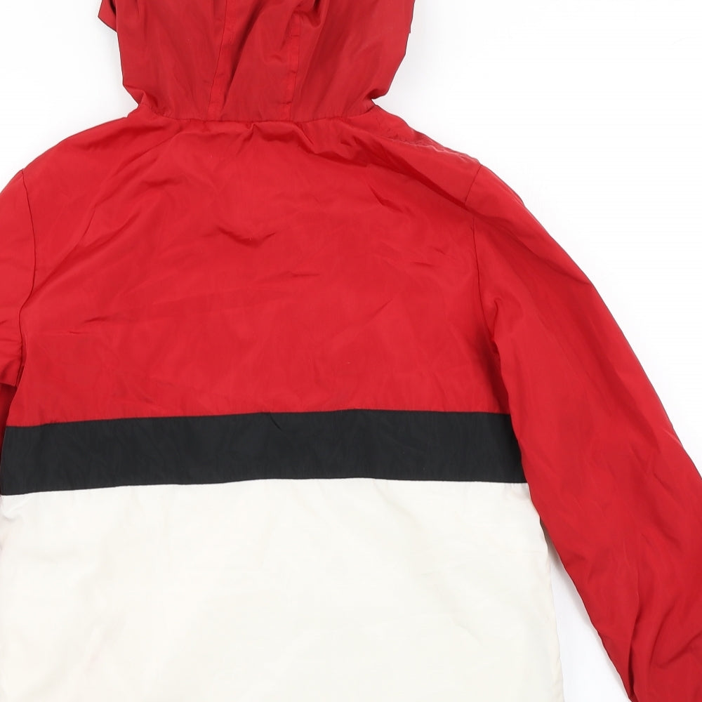 George Boys Red Colourblock  Rain Coat Poncho Size 11-12 Years