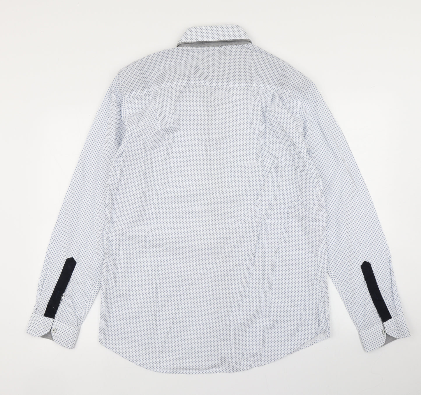 NEXT Mens White Polka Dot   Dress Shirt Size 16