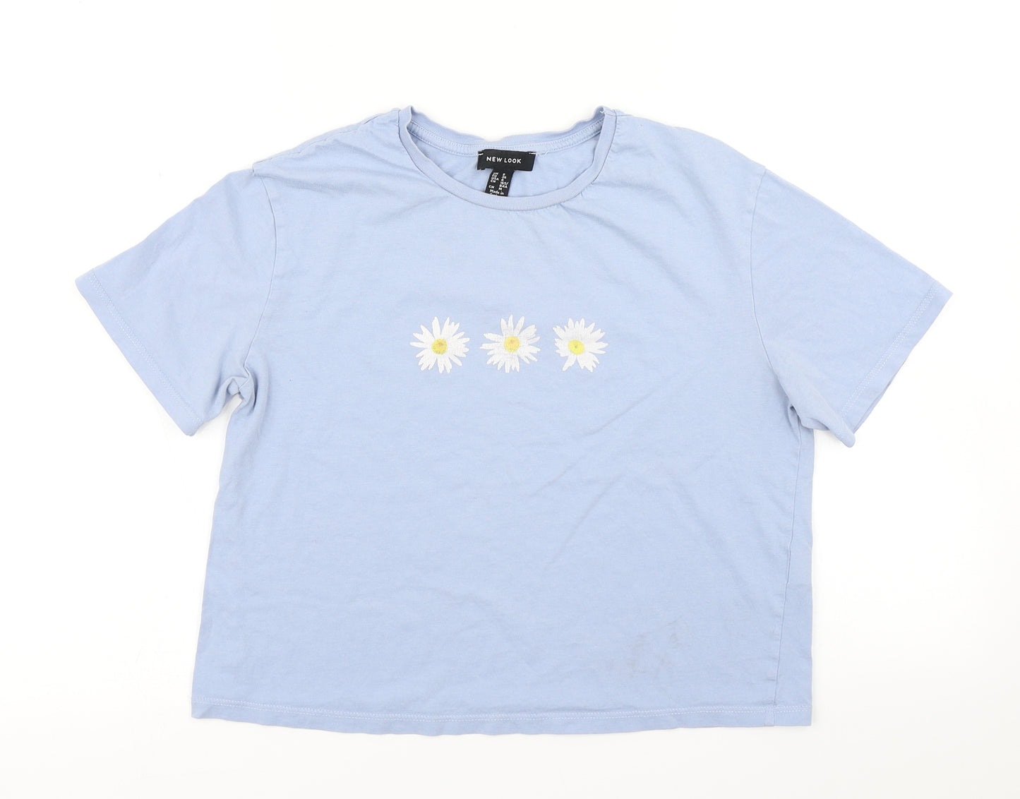 New Look Womens Blue   Cropped T-Shirt Size 8