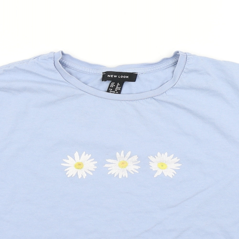 New Look Womens Blue   Cropped T-Shirt Size 8