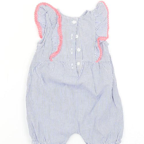 George Girls Blue Striped  Romper One-Piece Size 0-3 Months