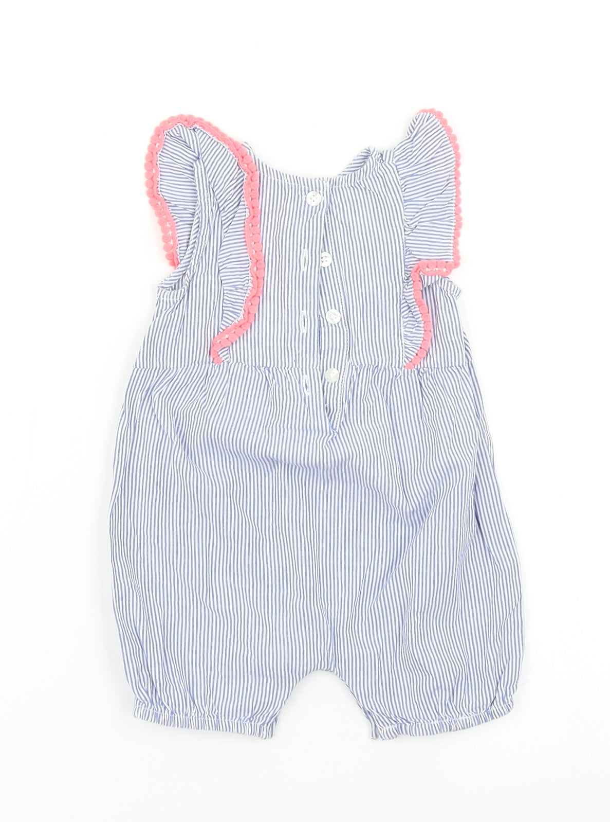 George Girls Blue Striped  Romper One-Piece Size 0-3 Months