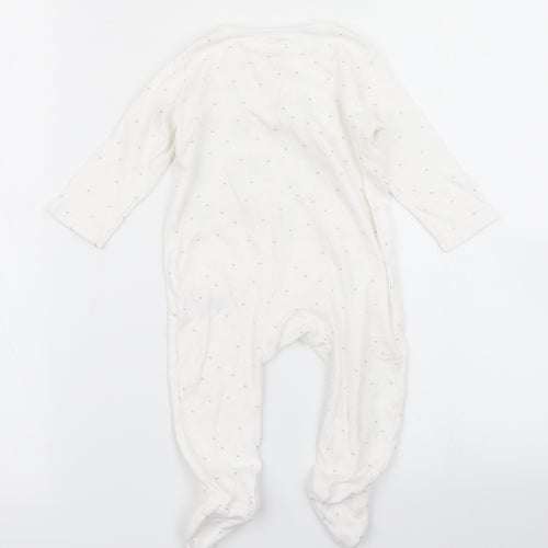 Nutmeg Baby White Spotted  Babygrow One-Piece Size 6-9 Months  - Christmas print