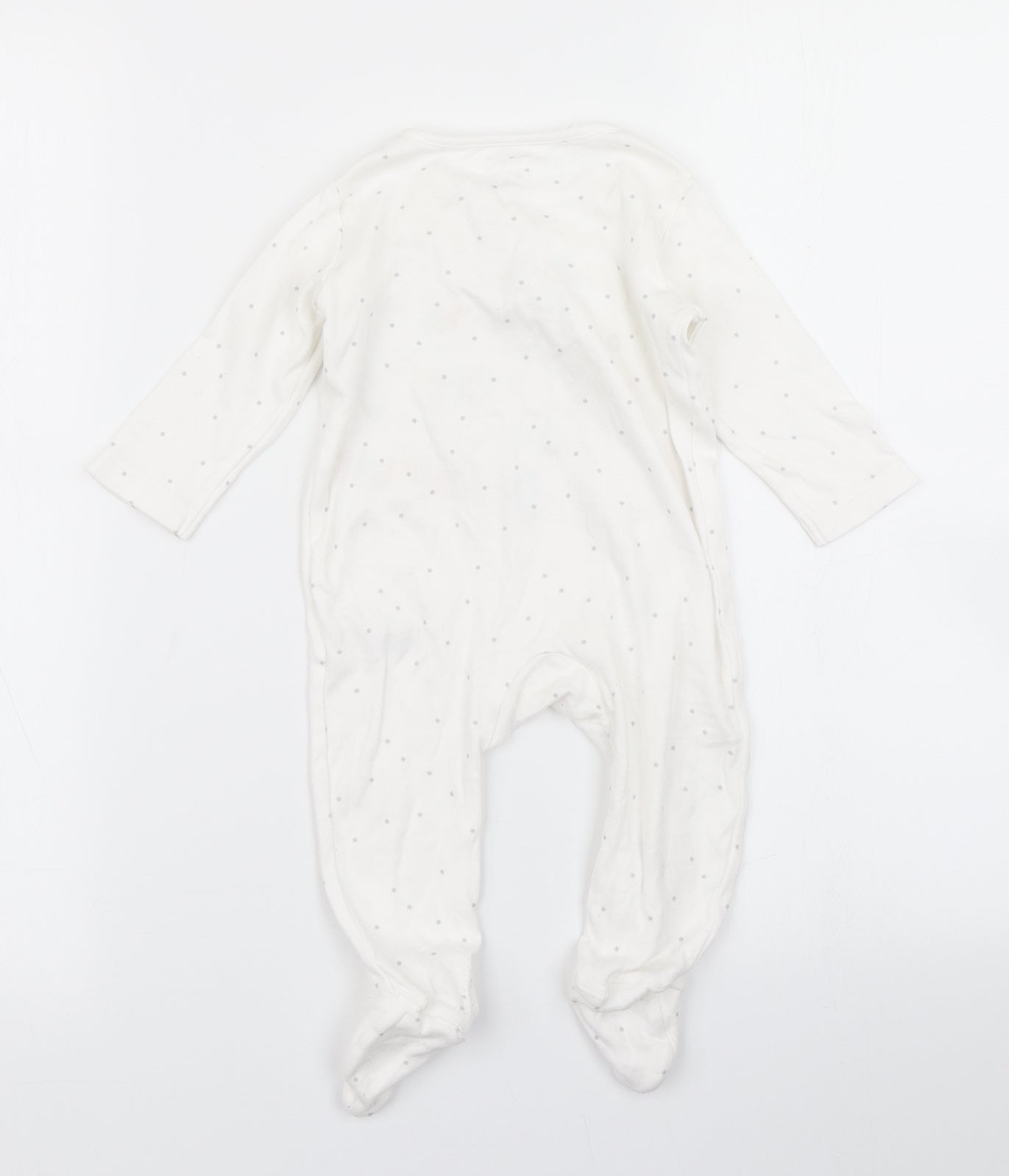 Nutmeg Baby White Spotted  Babygrow One-Piece Size 6-9 Months  - Christmas print