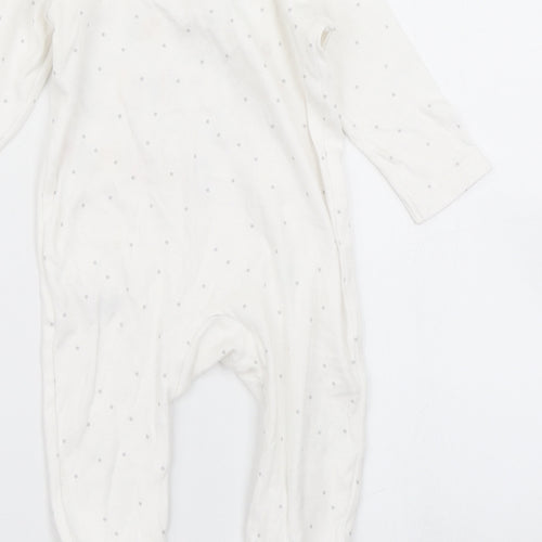 Nutmeg Baby White Spotted  Babygrow One-Piece Size 6-9 Months  - Christmas print