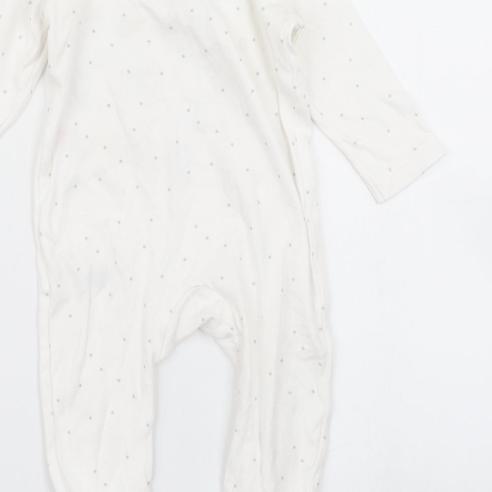 Nutmeg Baby White Spotted  Babygrow One-Piece Size 6-9 Months  - Christmas print