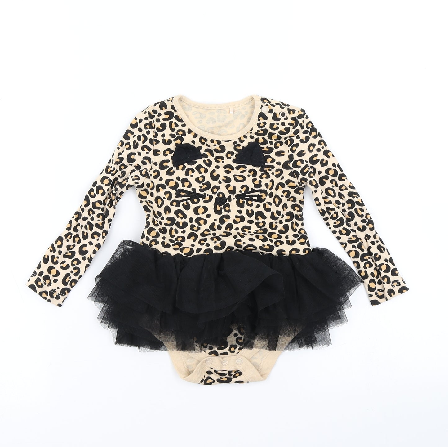 TU Girls Brown Animal Print  Babygrow One-Piece Size 6-9 Months  - Tutu