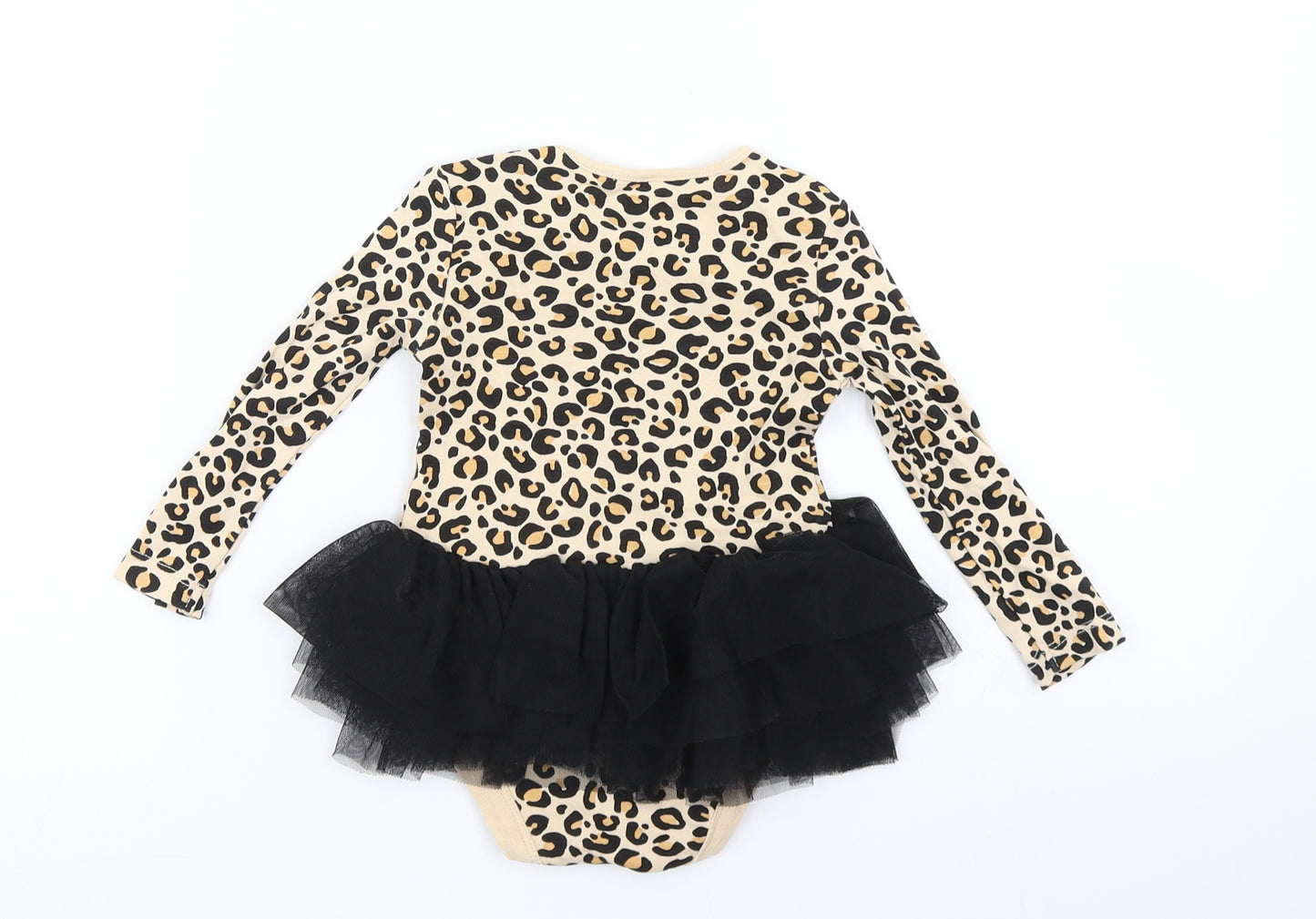 TU Girls Brown Animal Print  Babygrow One-Piece Size 6-9 Months  - Tutu