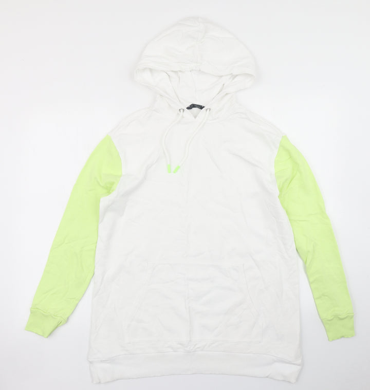 M&S Womens White Colourblock Pullover Hoodie Size 12