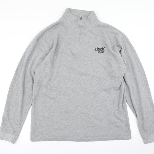 deck Mens Grey   Pullover Sweatshirt Size L