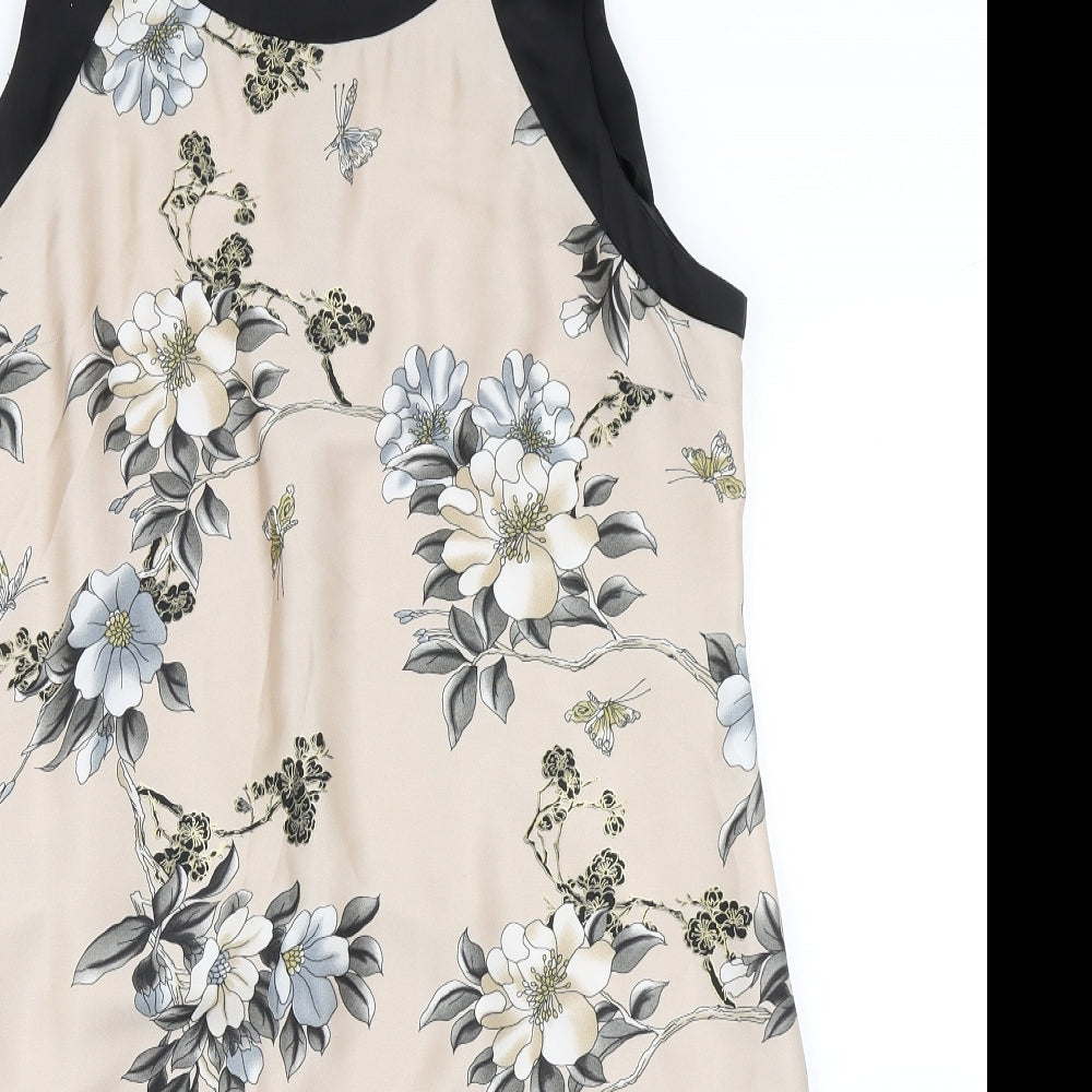 Dorothy Perkins Womens Beige Floral  A-Line  Size 16