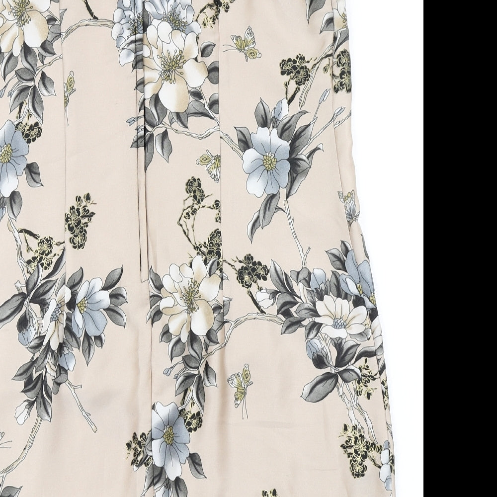 Dorothy Perkins Womens Beige Floral  A-Line  Size 16