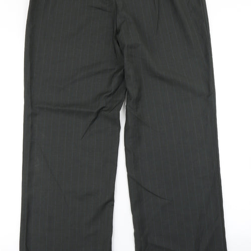 Klass Womens Green Striped  Dress Pants Trousers Size 14 L29 in