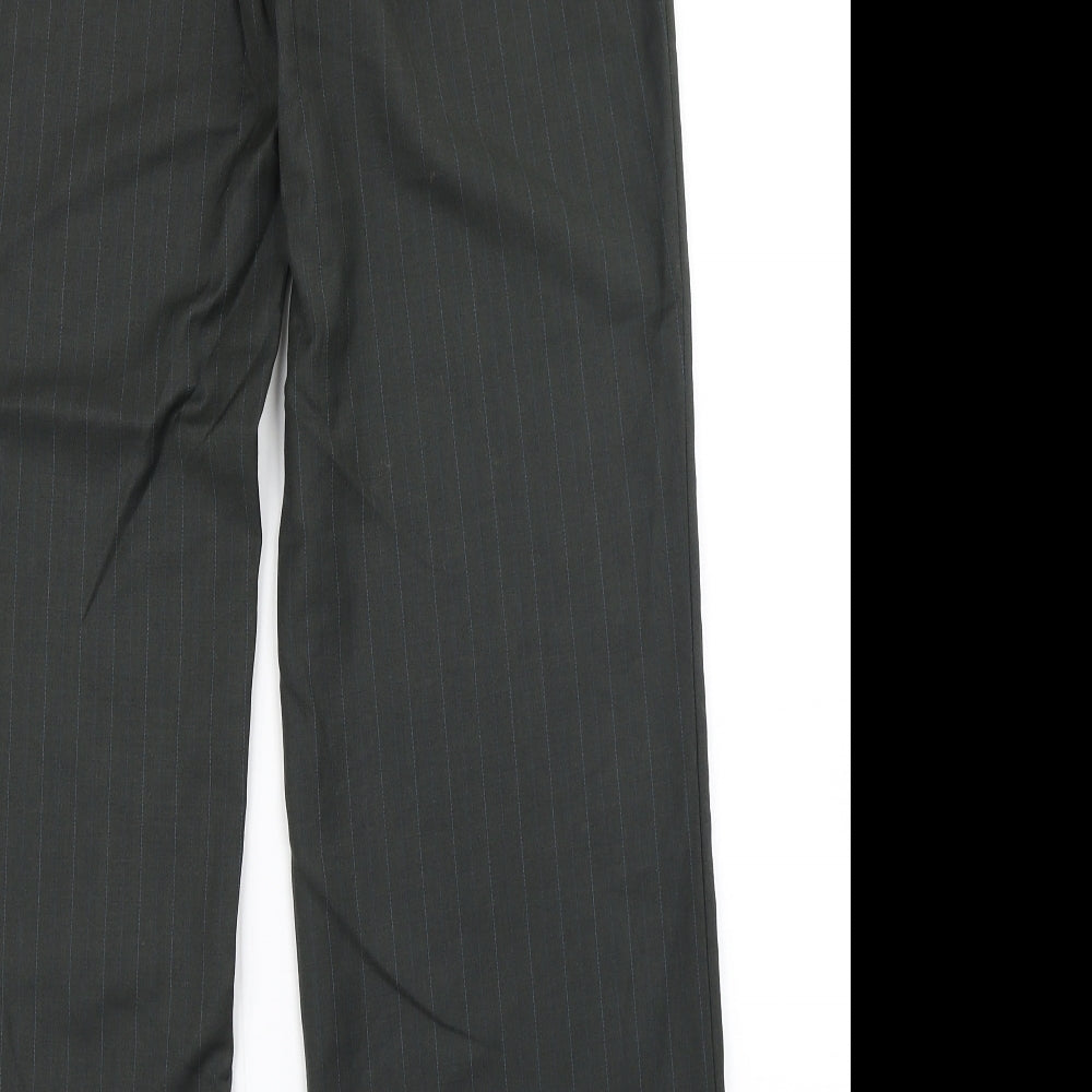 Klass Womens Green Striped  Dress Pants Trousers Size 14 L29 in