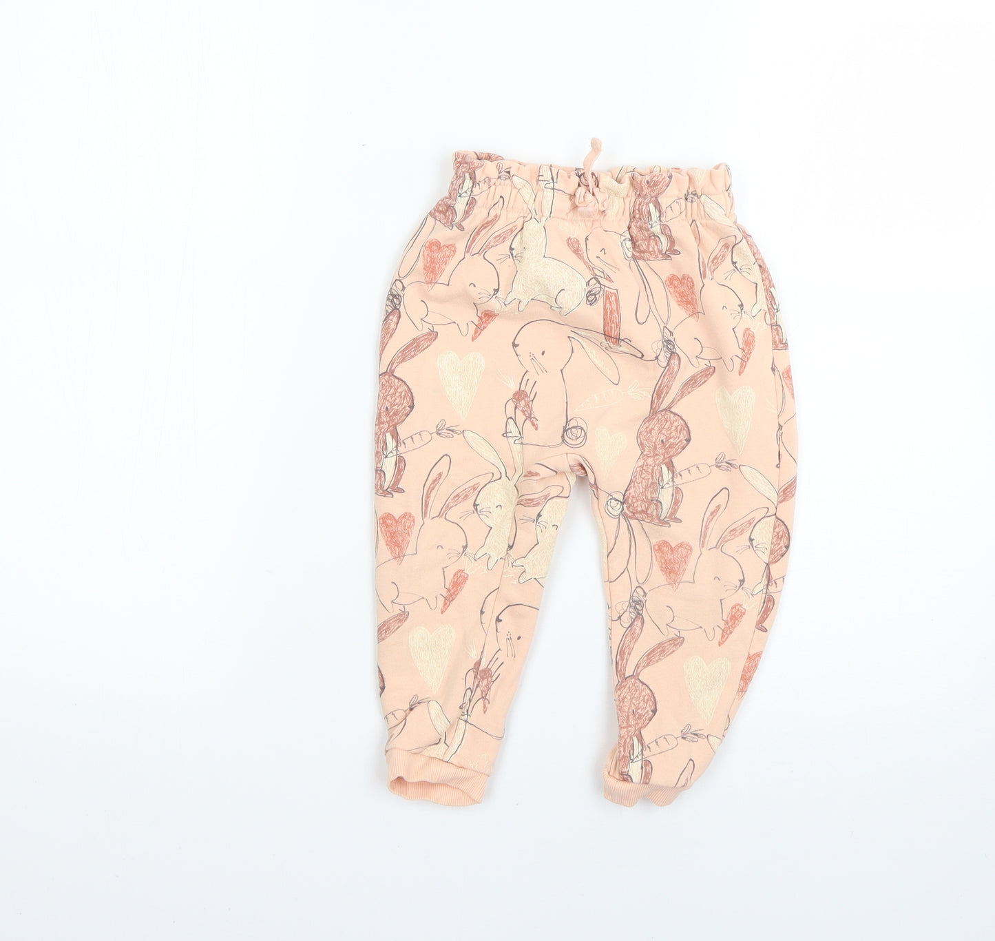 George Girls Pink Geometric  Jogger Trousers Size 2-3 Years