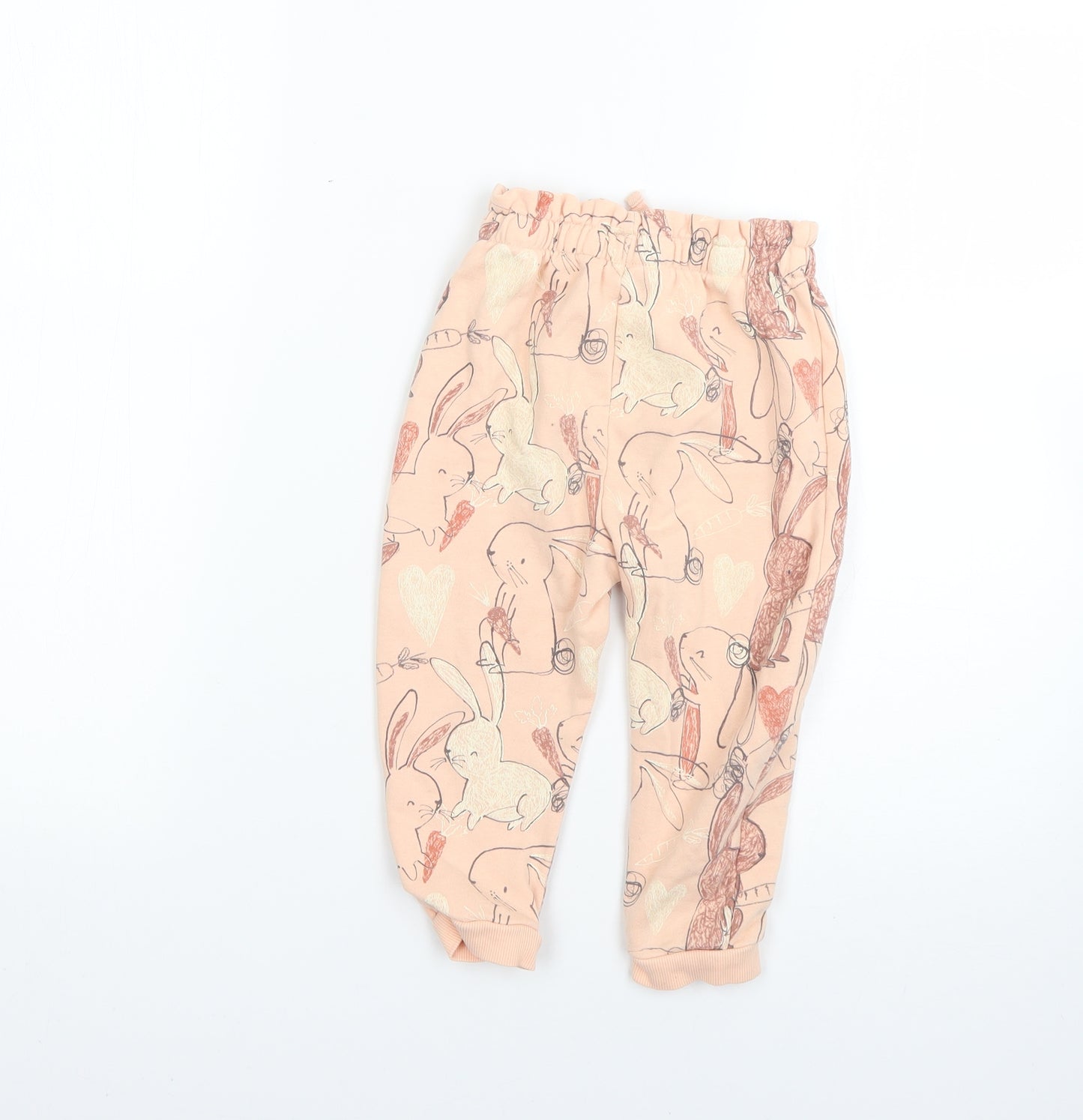 George Girls Pink Geometric  Jogger Trousers Size 2-3 Years