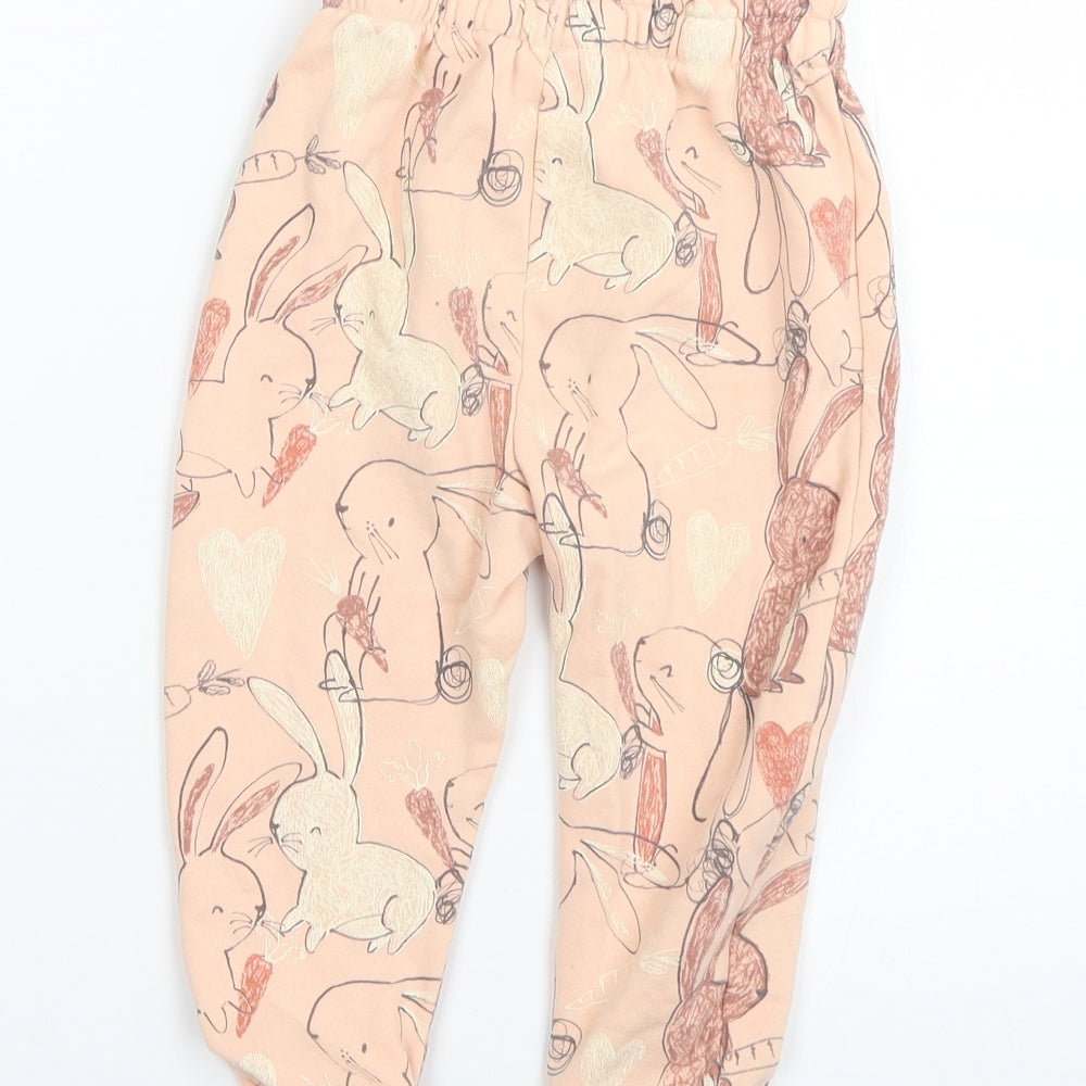 George Girls Pink Geometric  Jogger Trousers Size 2-3 Years