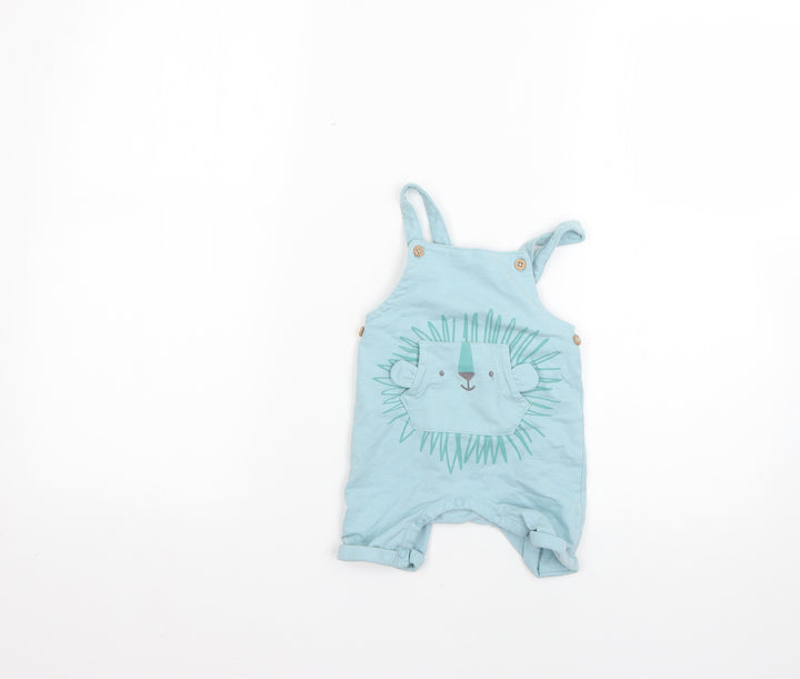 Matalan Baby Blue Geometric Dungaree One-Piece Size 3-6 Months