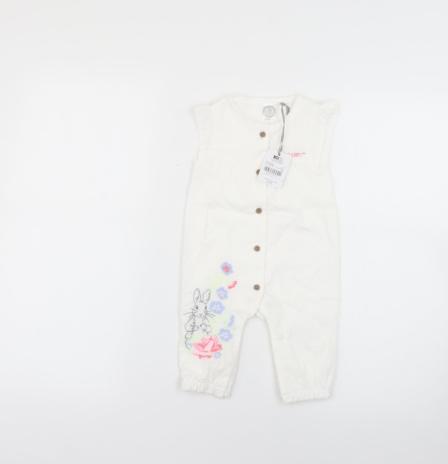 TU Baby White Geometric  Dungaree Outfit/Set Size 3-6 Months