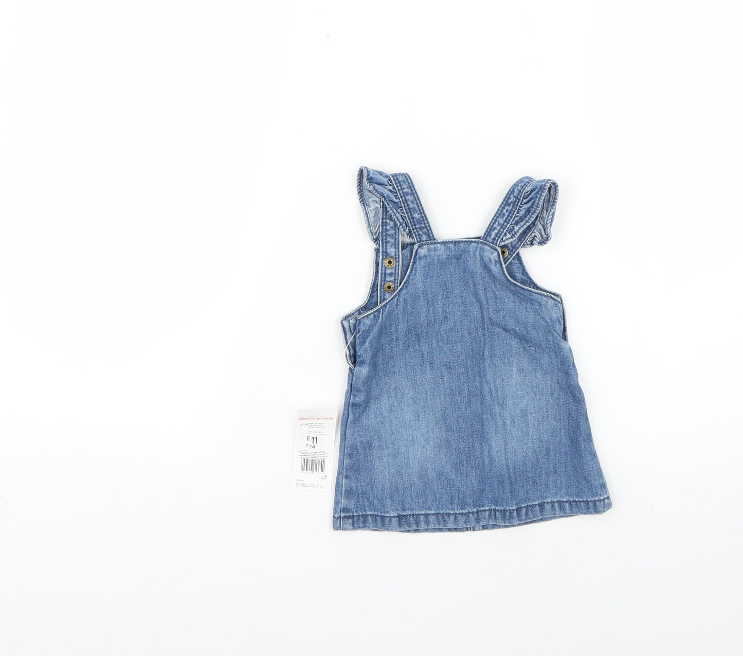 F&F Baby Blue   Pinafore/Dungaree Dress  Size 0-3 Months