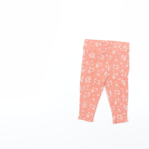 Primark Baby Orange Geometric  Cropped Leggings Size 6-9 Months