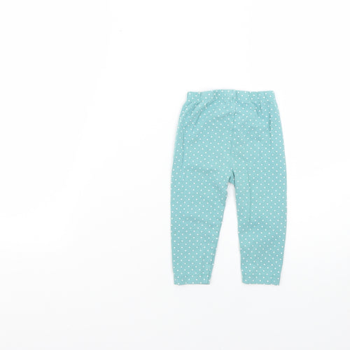 Nutmeg Baby Blue Polka Dot  Cropped Leggings Size 6-9 Months