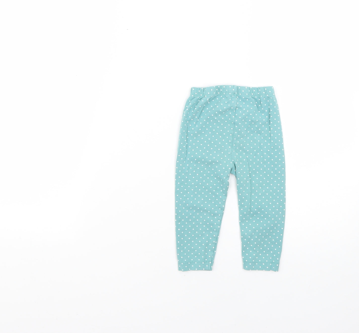Nutmeg Baby Blue Polka Dot  Cropped Leggings Size 6-9 Months