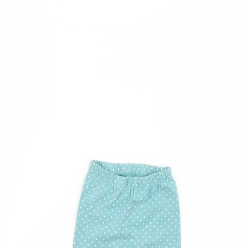 Nutmeg Baby Blue Polka Dot  Cropped Leggings Size 6-9 Months