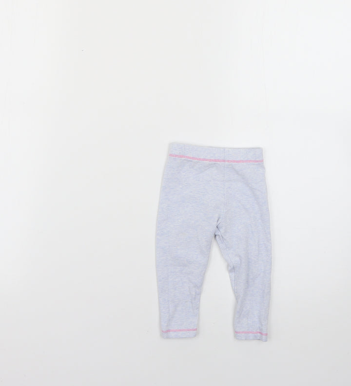 F&F Baby Blue Striped  Cropped Leggings Size 6-9 Months