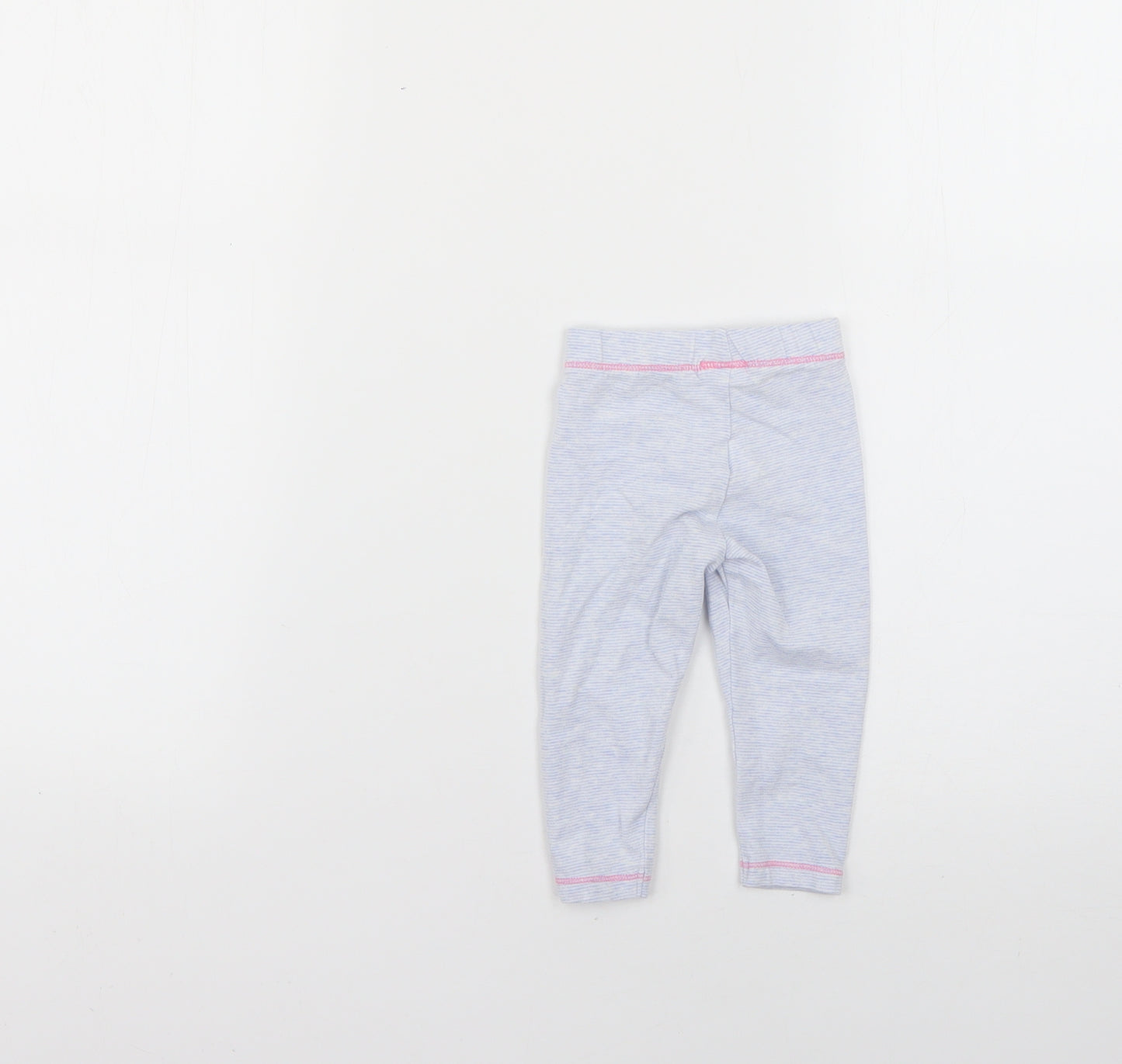 F&F Baby Blue Striped  Cropped Leggings Size 6-9 Months