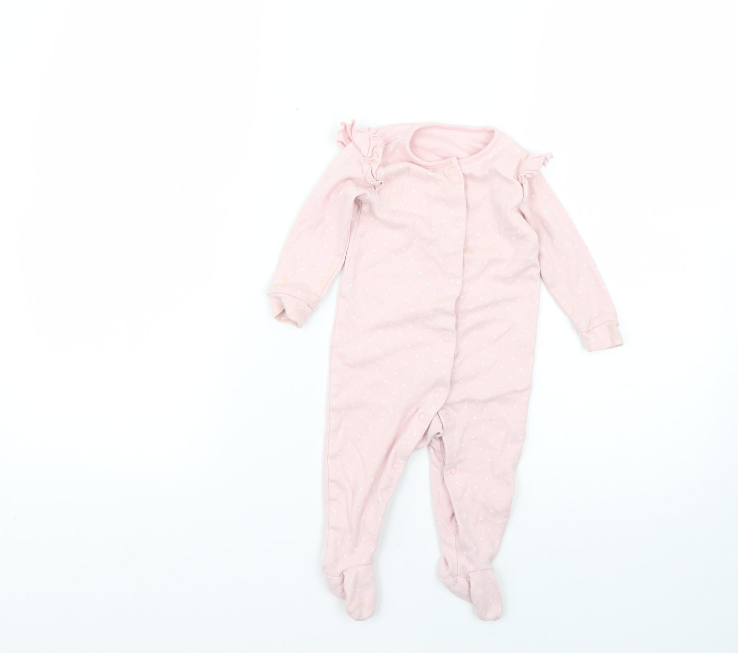 Matalan Baby Pink Polka Dot  Babygrow One-Piece Size 6-9 Months
