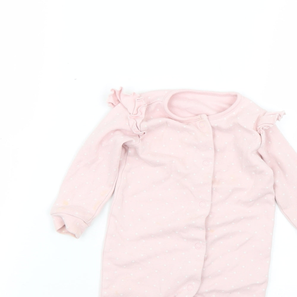 Matalan Baby Pink Polka Dot  Babygrow One-Piece Size 6-9 Months